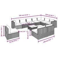Thumbnail for 11-tlg. Garten-Lounge-Set mit Kissen Poly Rattan Braun