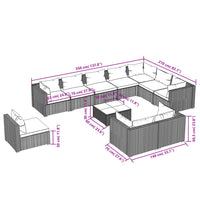 Thumbnail for 11-tlg. Garten-Lounge-Set mit Kissen Poly Rattan Schwarz