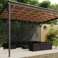 Thumbnail for 12-tlg. Garten-Lounge-Set mit Kissen Poly Rattan Schwarz