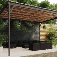Thumbnail for 13-tlg. Garten-Lounge-Set mit Kissen Poly Rattan Schwarz