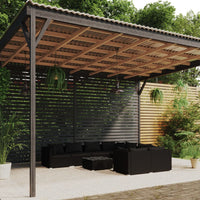 Thumbnail for 9-tlg. Garten-Lounge-Set mit Kissen Poly Rattan Schwarz