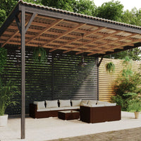 Thumbnail for 9-tlg. Garten-Lounge-Set mit Kissen Poly Rattan Braun