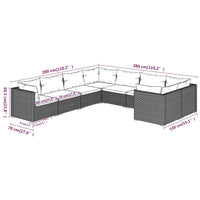 Thumbnail for 8-tlg. Garten-Lounge-Set mit Kissen Poly Rattan Schwarz