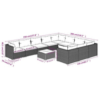 Thumbnail for 11-tlg. Garten-Lounge-Set mit Kissen Poly Rattan Schwarz