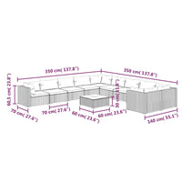 Thumbnail for 11-tlg. Garten-Lounge-Set mit Kissen Poly Rattan Schwarz