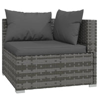Thumbnail for 12-tlg. Garten-Lounge-Set mit Kissen Poly Rattan Grau