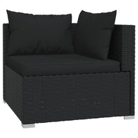 Thumbnail for 12-tlg. Garten-Lounge-Set mit Kissen Schwarz Poly Rattan