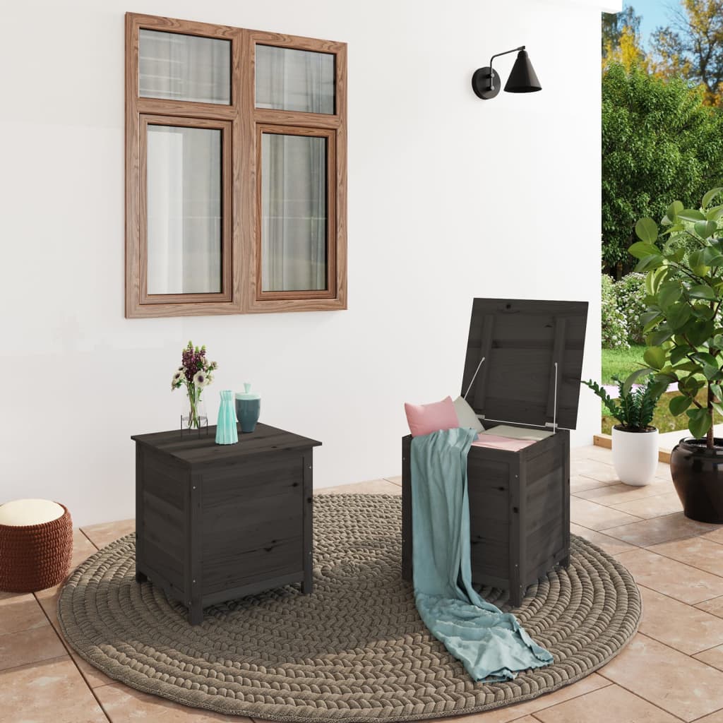 Outdoor-Kissenbox Anthrazit 50x50x56 cm Massivholz Tanne