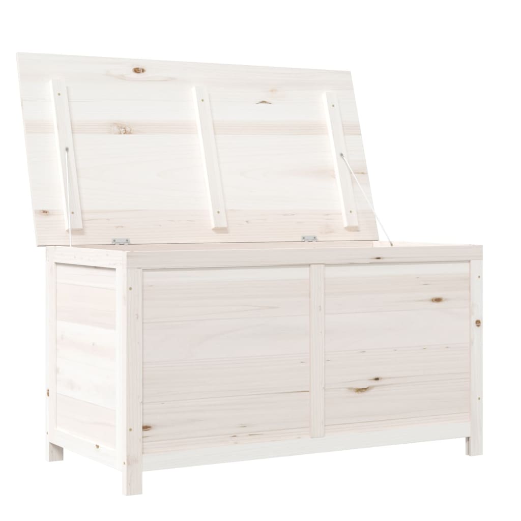 Outdoor-Kissenbox Weiß 100x50x56 cm Massivholz Tanne