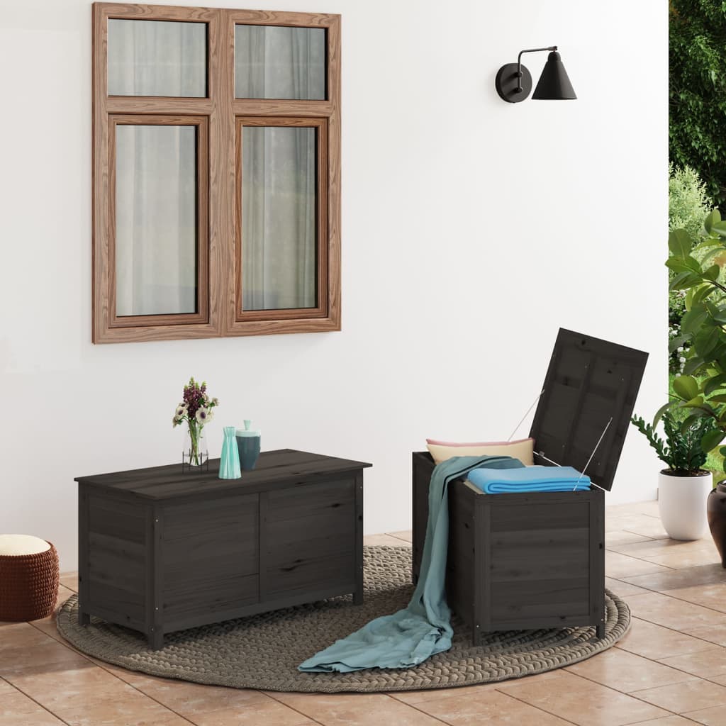 Outdoor-Kissenbox Anthrazit 100x50x56 cm Massivholz Tanne