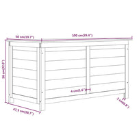 Thumbnail for Outdoor-Kissenbox Braun 100x50x56 cm Massivholz Tanne