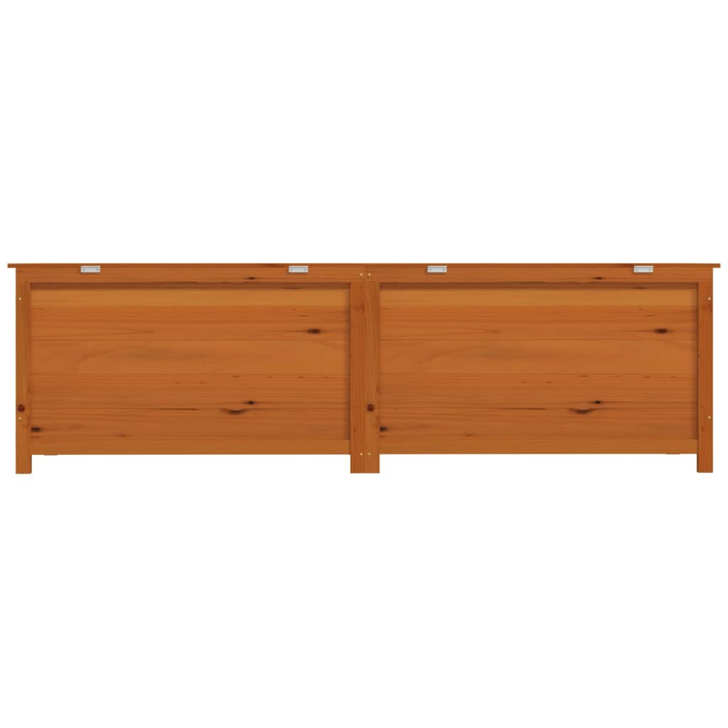 Outdoor-Kissenbox Braun 200x50x56 cm Massivholz Tanne