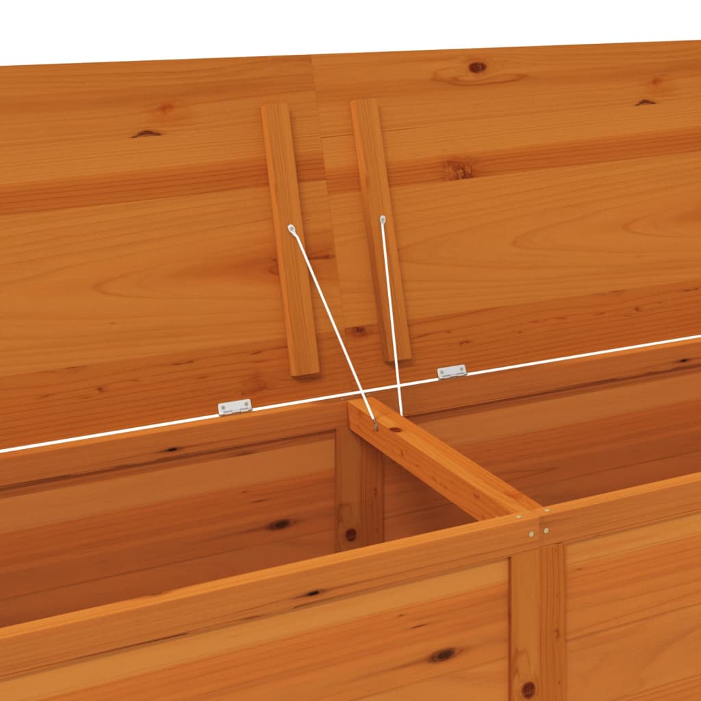 Outdoor-Kissenbox Braun 200x50x56 cm Massivholz Tanne