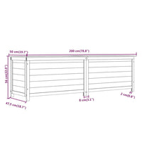 Thumbnail for Outdoor-Kissenbox Braun 200x50x56 cm Massivholz Tanne