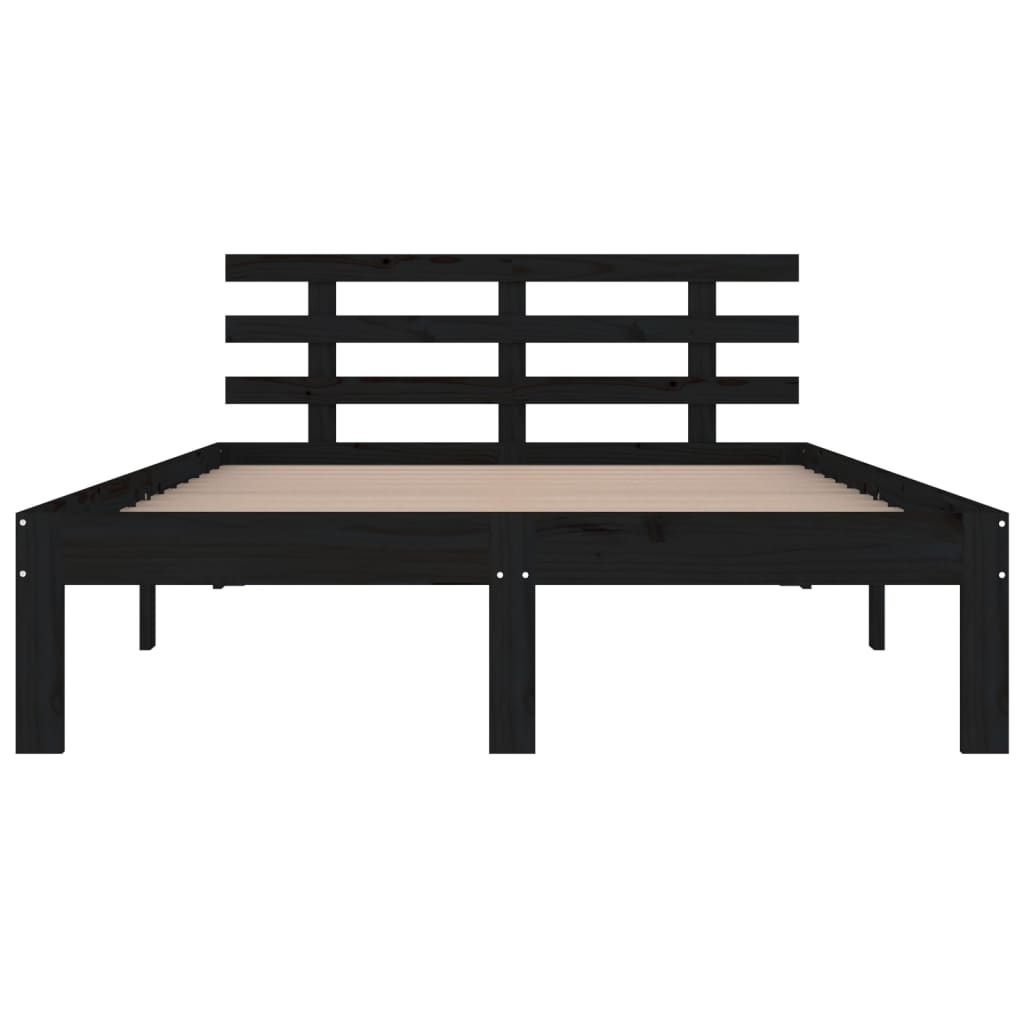 Massivholzbett Schwarz 150x200 cm 5FT King Size