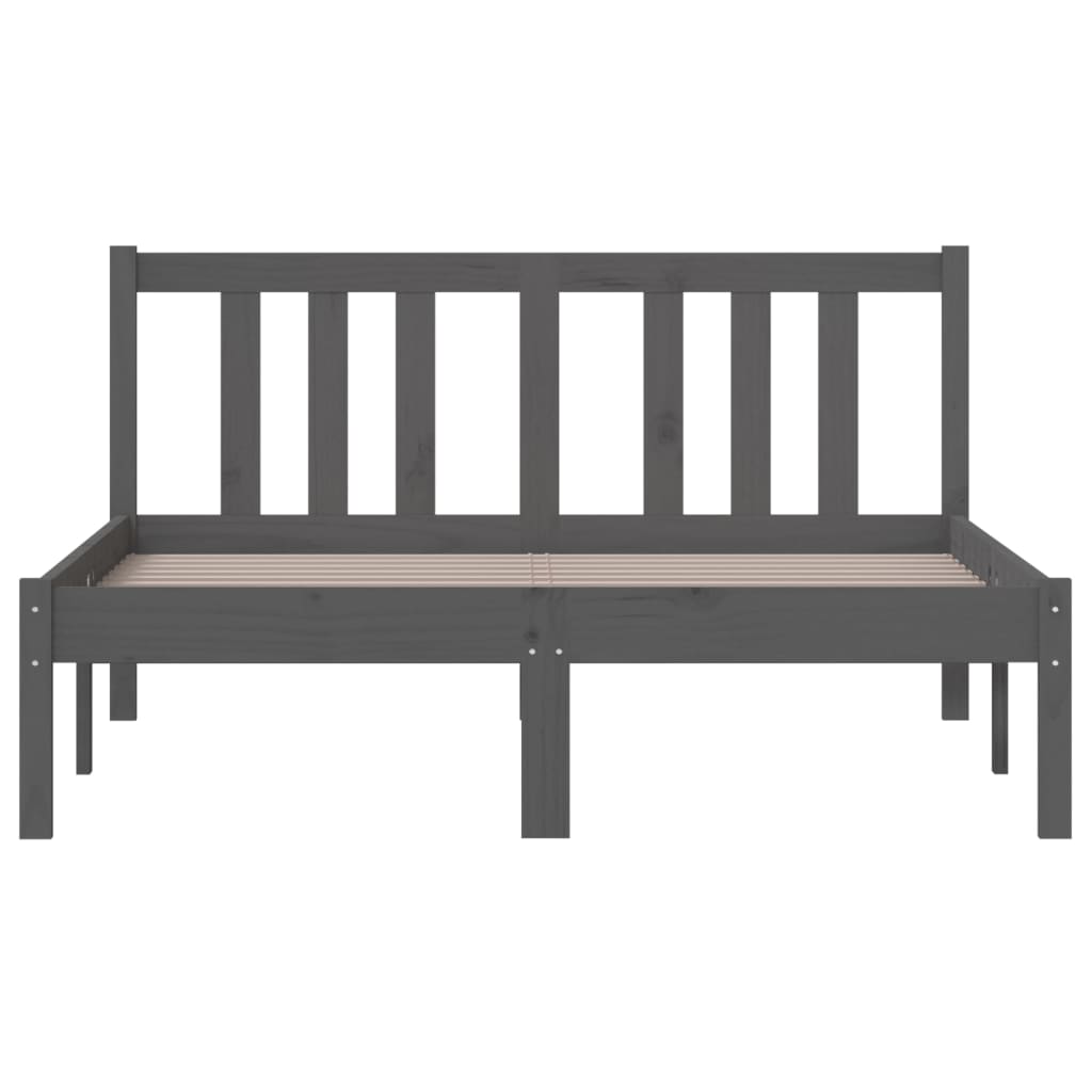Massivholzbett Grau 120x190 cm 4FT Small Double