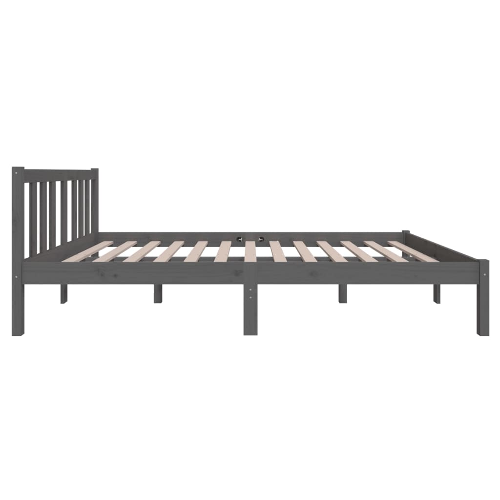 Massivholzbett Grau 120x190 cm 4FT Small Double