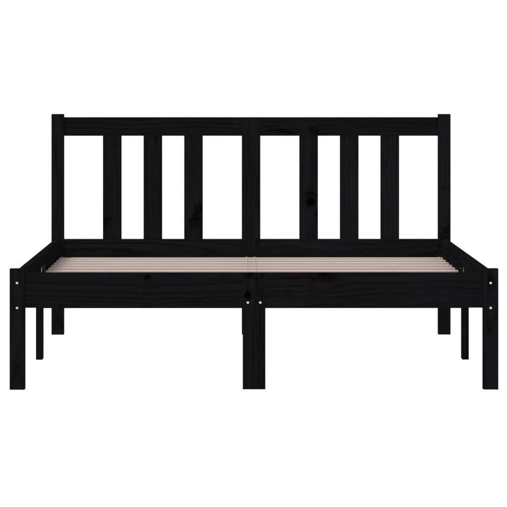 Massivholzbett Schwarz 120x190 cm 4FT Small Double