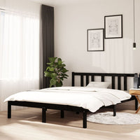 Thumbnail for Massivholzbett Schwarz 140x190 cm