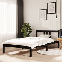 Thumbnail for Massivholzbett Schwarz 100x200 cm