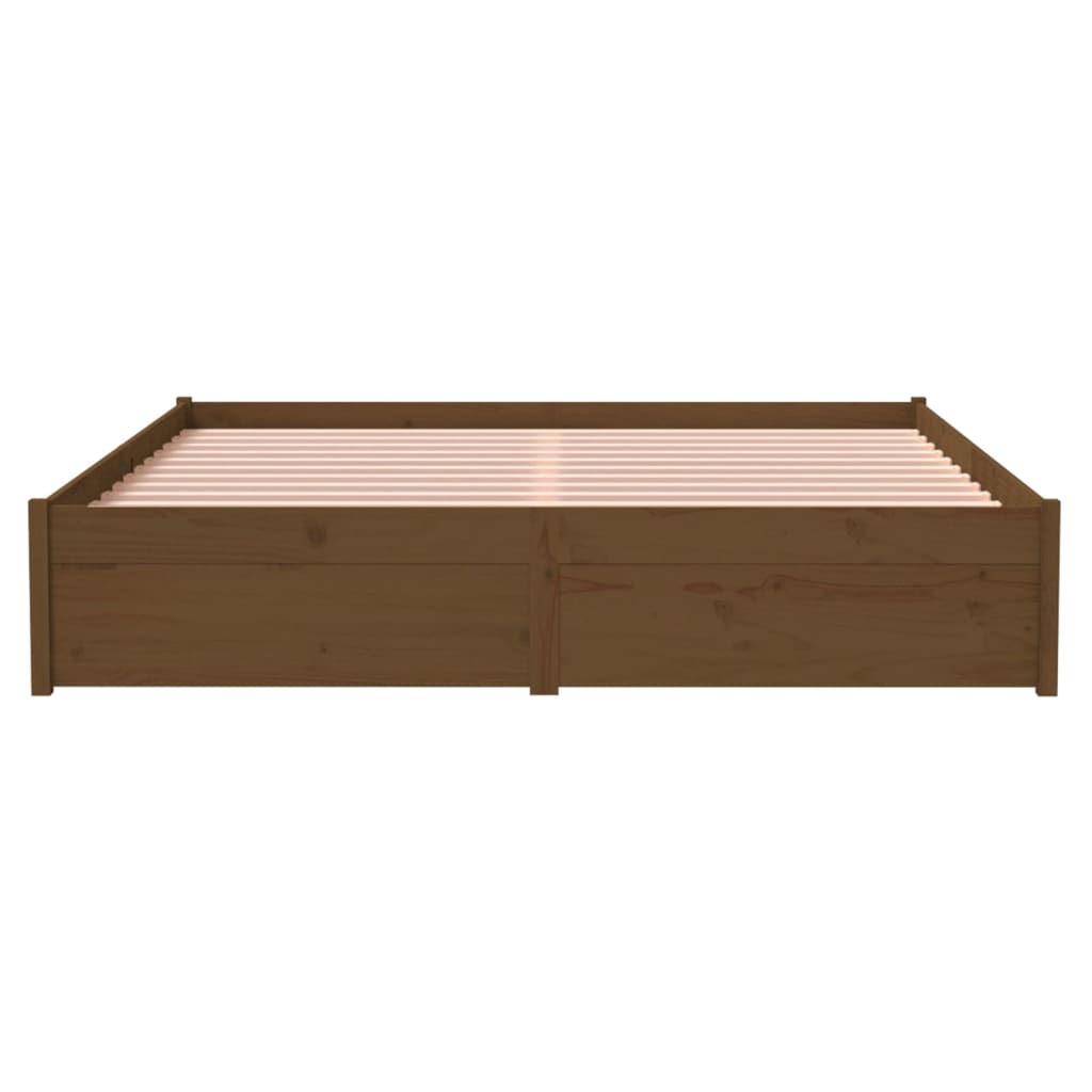 Massivholzbett Honigbraun 150x200 cm 5FT King Size