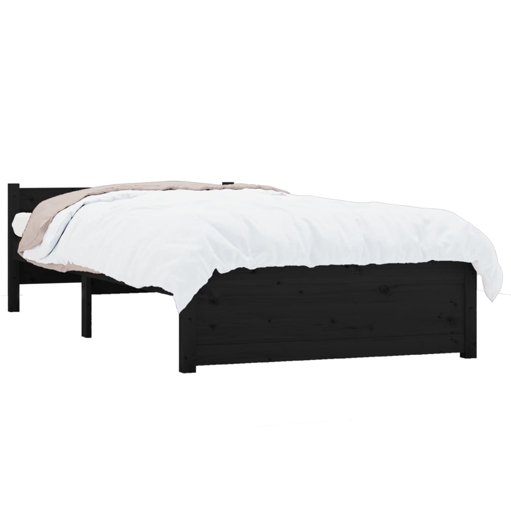 Massivholzbett Schwarz 90x190 cm 3FT Single