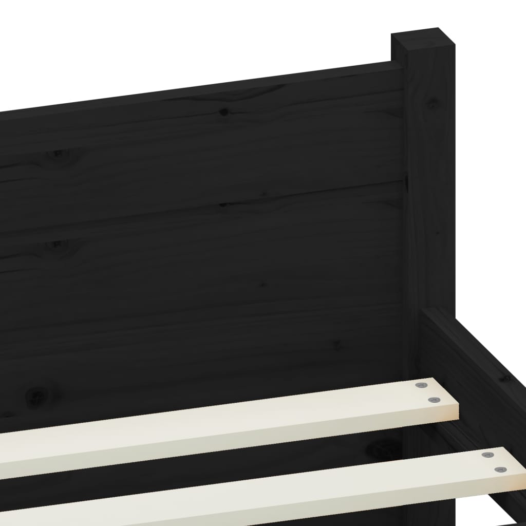 Massivholzbett Schwarz 90x190 cm 3FT Single