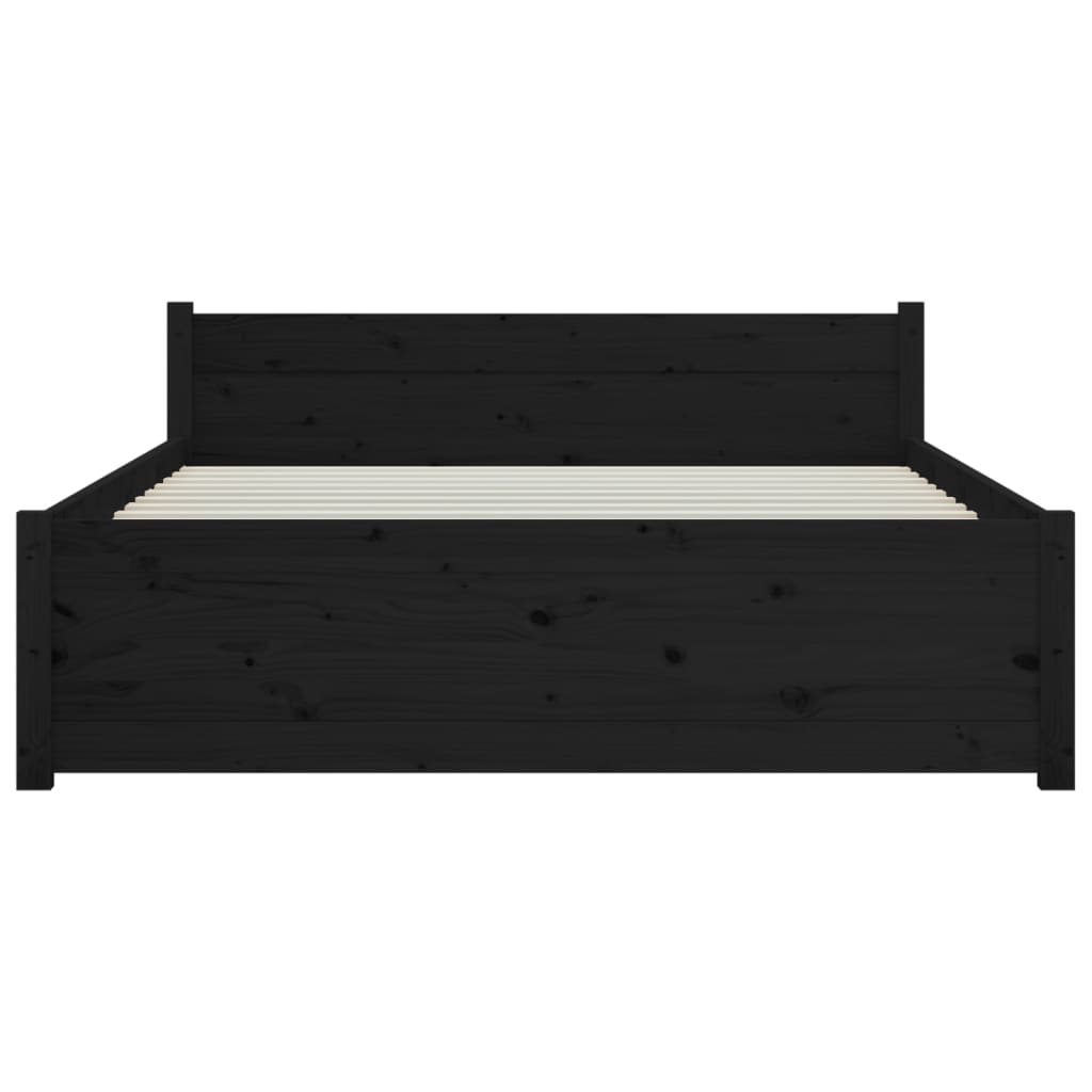 Massivholzbett Schwarz 140x200 cm