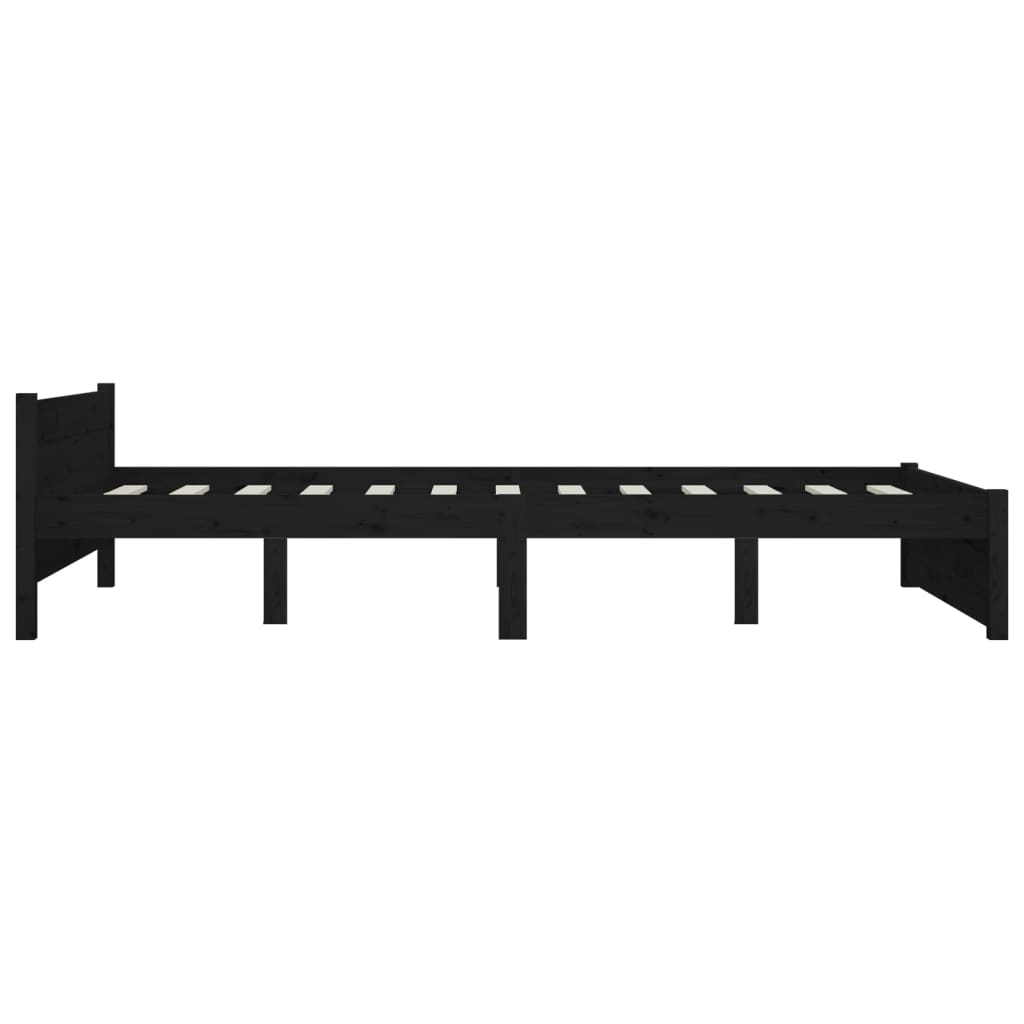 Massivholzbett Schwarz 140x200 cm