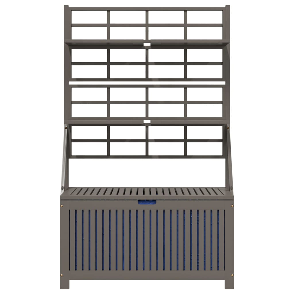 Truhe mit Rankgitter Grau 99x50x160 cm Massivholz Akazie