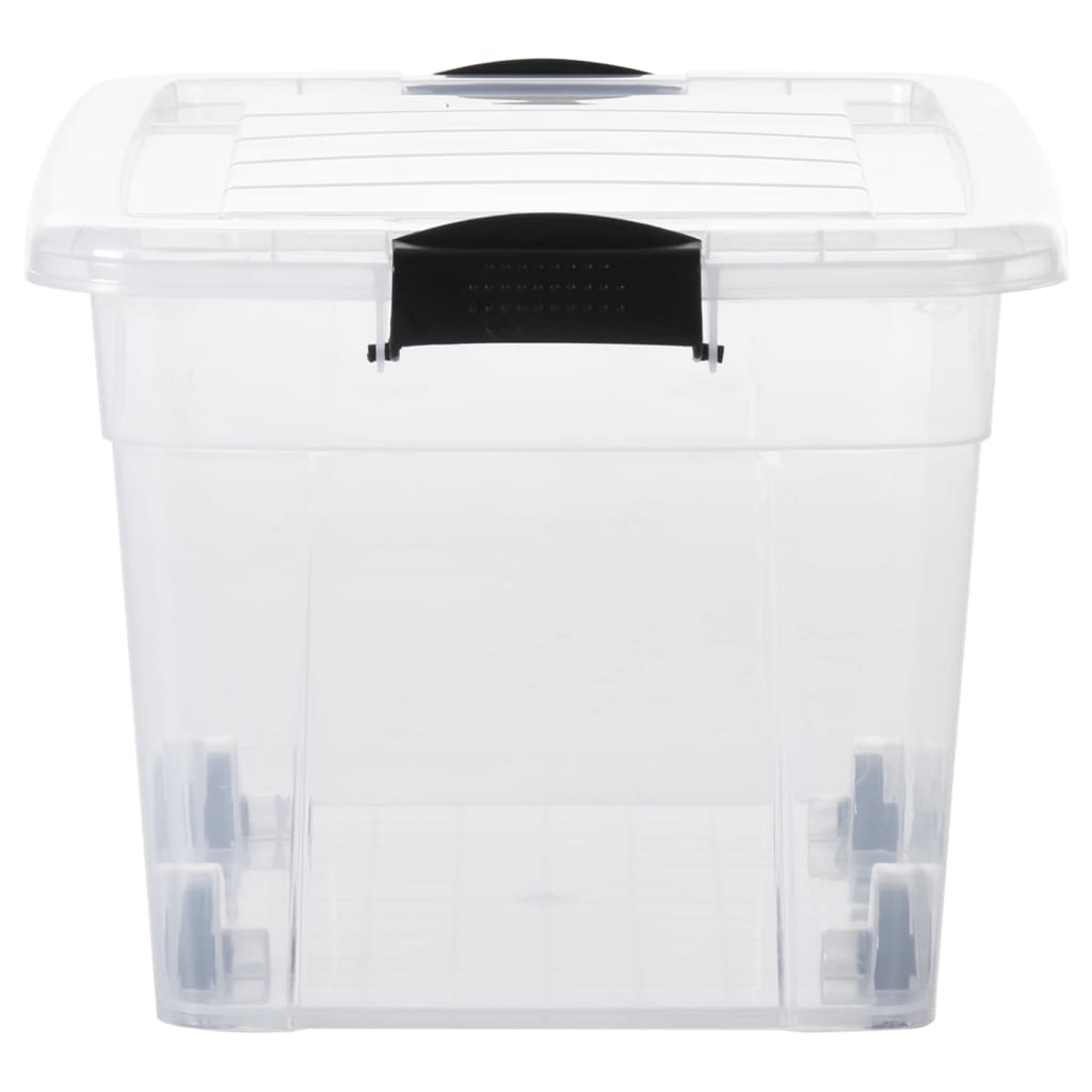 Aufbewahrungsboxen mit Rollen & Deckeln 2 Stk. Transparent 40 L