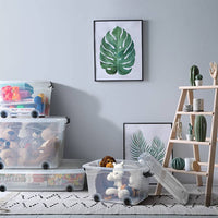 Thumbnail for Aufbewahrungsboxen mit Rollen & Deckeln 2 Stk. Transparent 40 L