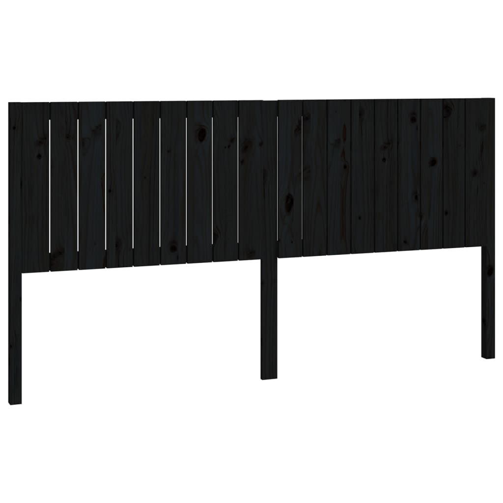 Kopfteil Schwarz 185,5x4x100 cm Massivholz Kiefer