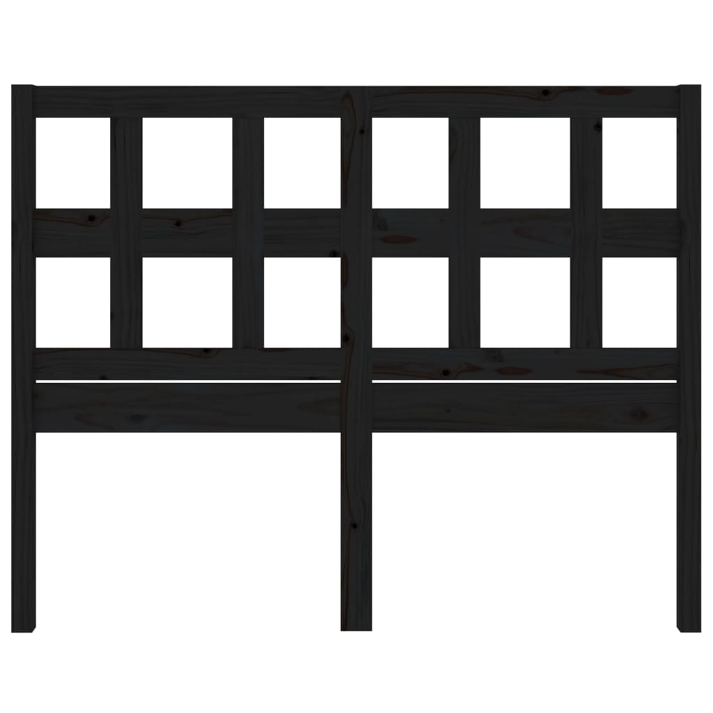Kopfteil Schwarz 125,5x4x100 cm Massivholz Kiefer