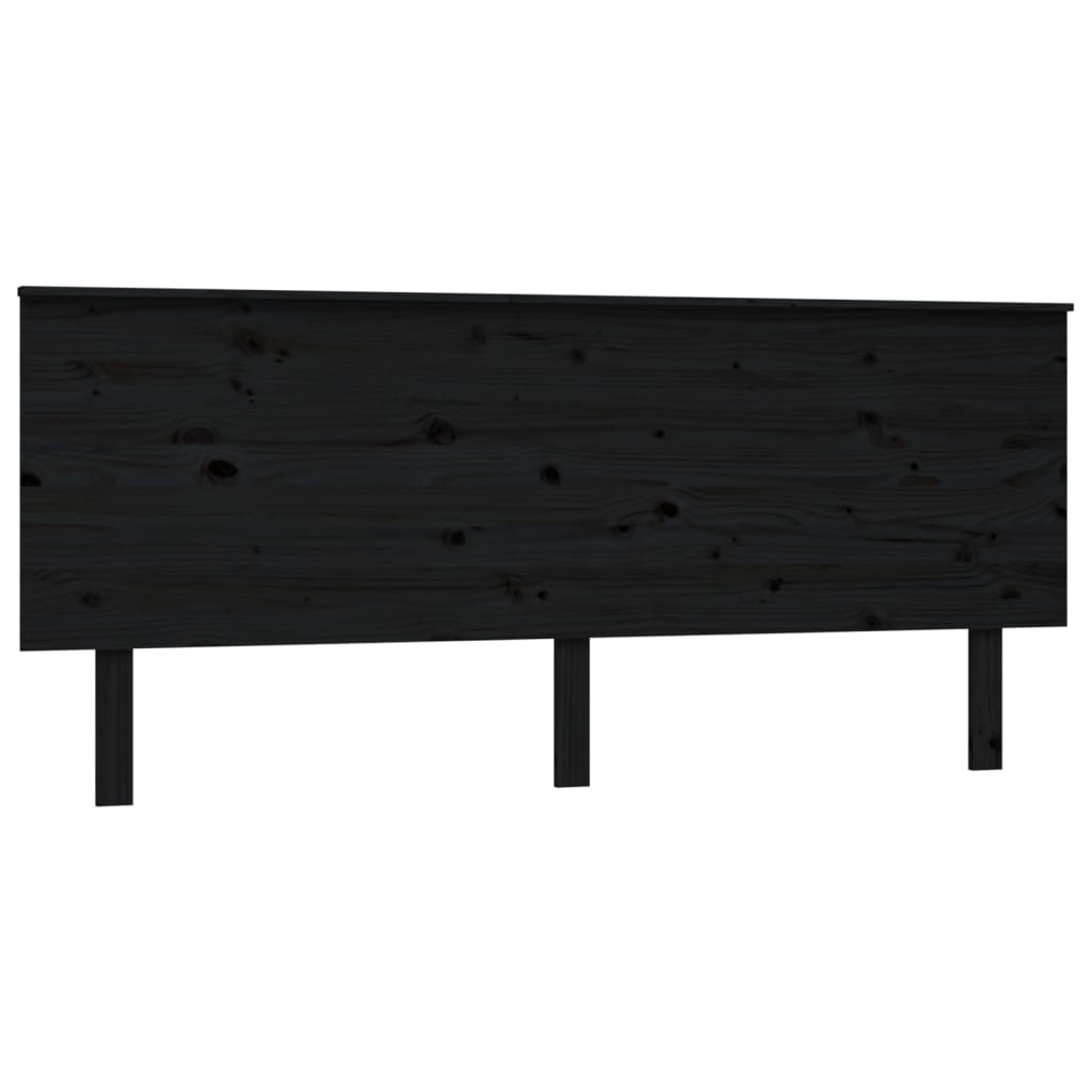 Kopfteil Schwarz 184x6x82,5 cm Massivholz Kiefer