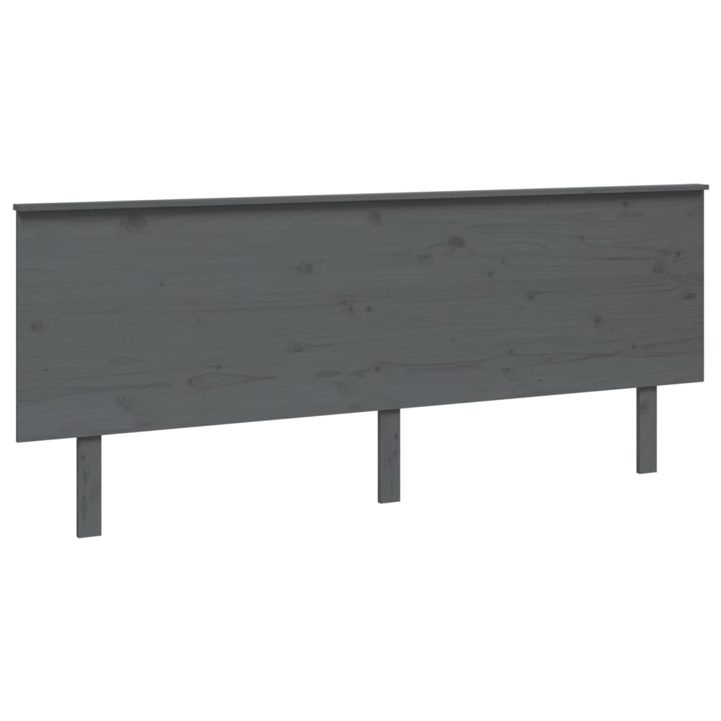 Kopfteil Grau 204x6x82,5 cm Massivholz Kiefer