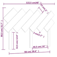Thumbnail for Bett-Kopfteil Grau 122,5x3x80,5 cm Massivholz Kiefer