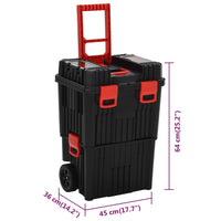 Thumbnail for Werkzeug-Trolley Schwarz und Rot Polypropylen