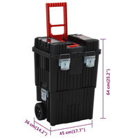 Thumbnail for Werkzeug-Trolley Schwarz und Rot Polypropylen