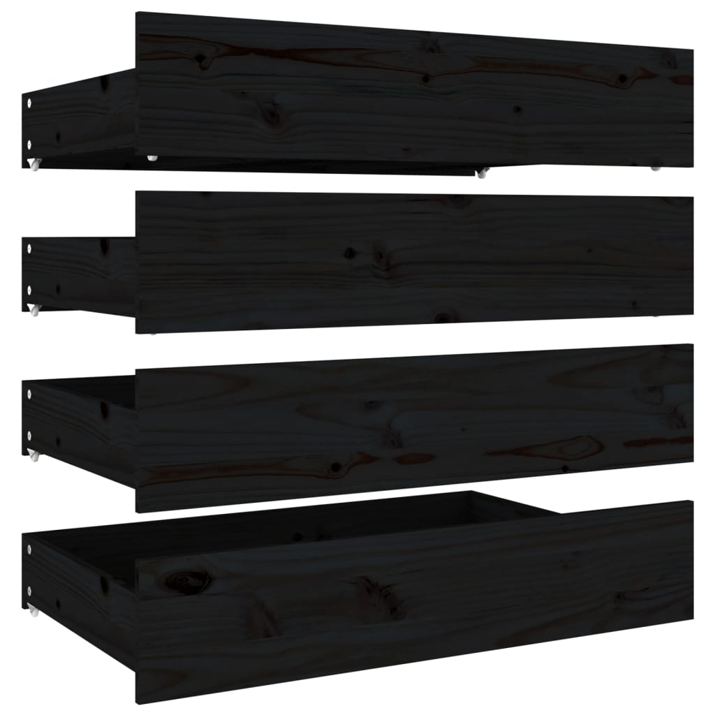 Bett mit Schubladen Schwarz 180x200 cm 6FT Super King