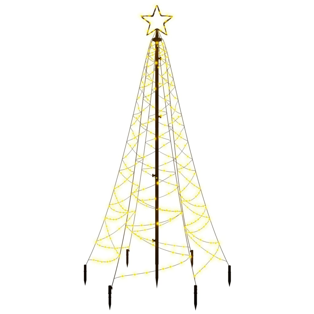 LED-Weihnachtsbaum mit Erdnägeln Warmweiß 200 LEDs 180 cm
