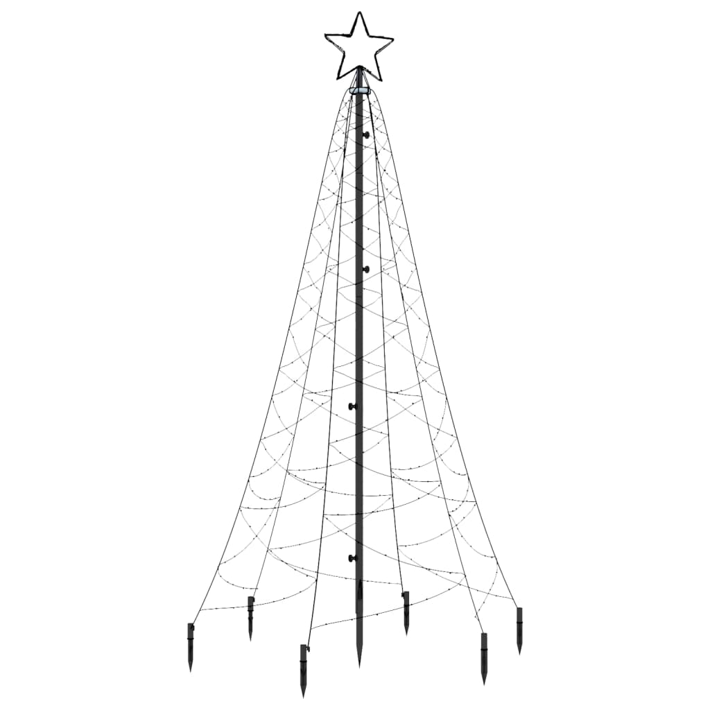 LED-Weihnachtsbaum mit Erdnägeln Warmweiß 200 LEDs 180 cm