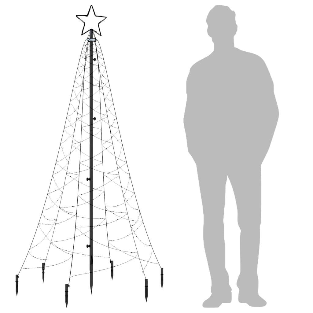 LED-Weihnachtsbaum mit Erdnägeln Warmweiß 200 LEDs 180 cm