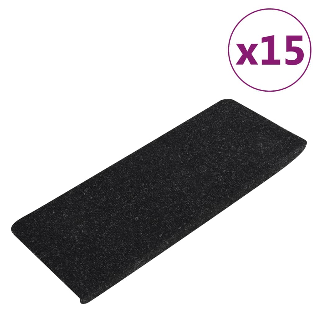 Stufenmatten Selbstklebend 15 Stk. 65x28 cm Anthrazit