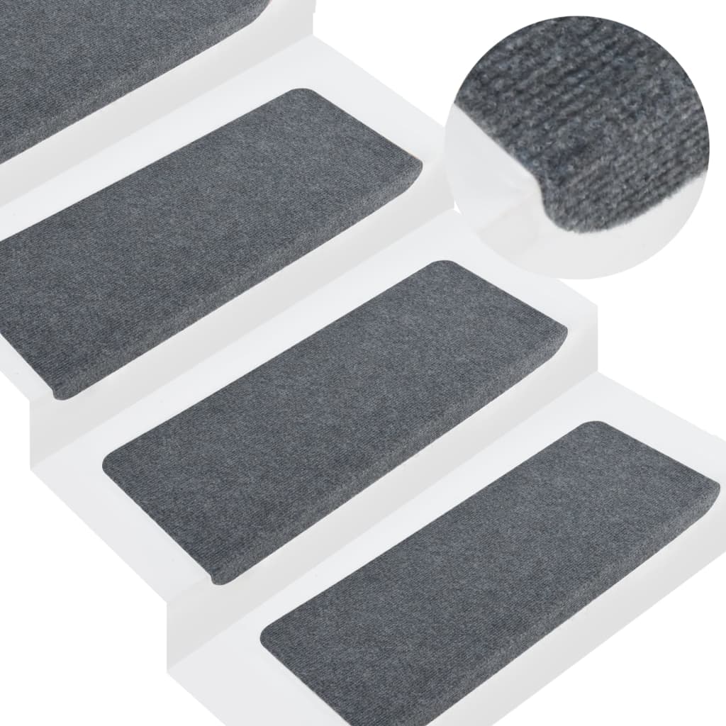 Stufenmatten Selbstklebend 15 Stk. 65x28 cm Grau