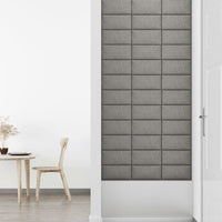 Thumbnail for Wandpaneele 12 Stk. Hellgrau 30x15 cm Stoff 0,54 m²