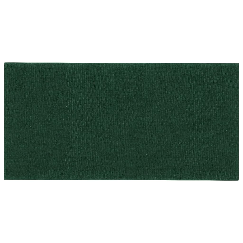 Wandpaneele 12 Stk. Dunkelgrün 30x15 cm Stoff 0,54 m²