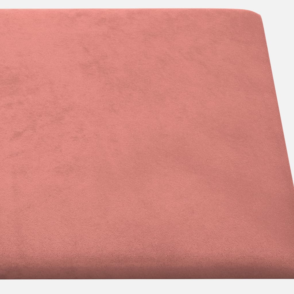 Wandpaneele 12 Stk. Rosa 30x15 cm Samt 0,54 m²