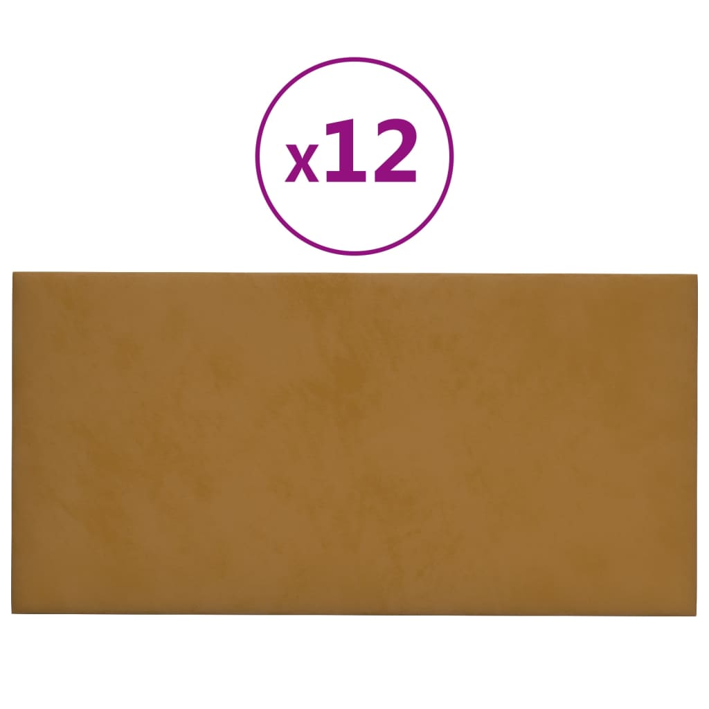 Wandpaneele 12 Stk. Braun 30x15 cm Samt 0,54 m²