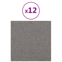 Thumbnail for Wandpaneele 12 Stk. Hellgrau 30x30 cm Stoff 1,08 m²